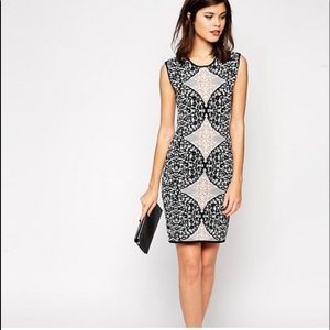 BCBGMAXAZRIA Jose Battenburg Jacquard Dress